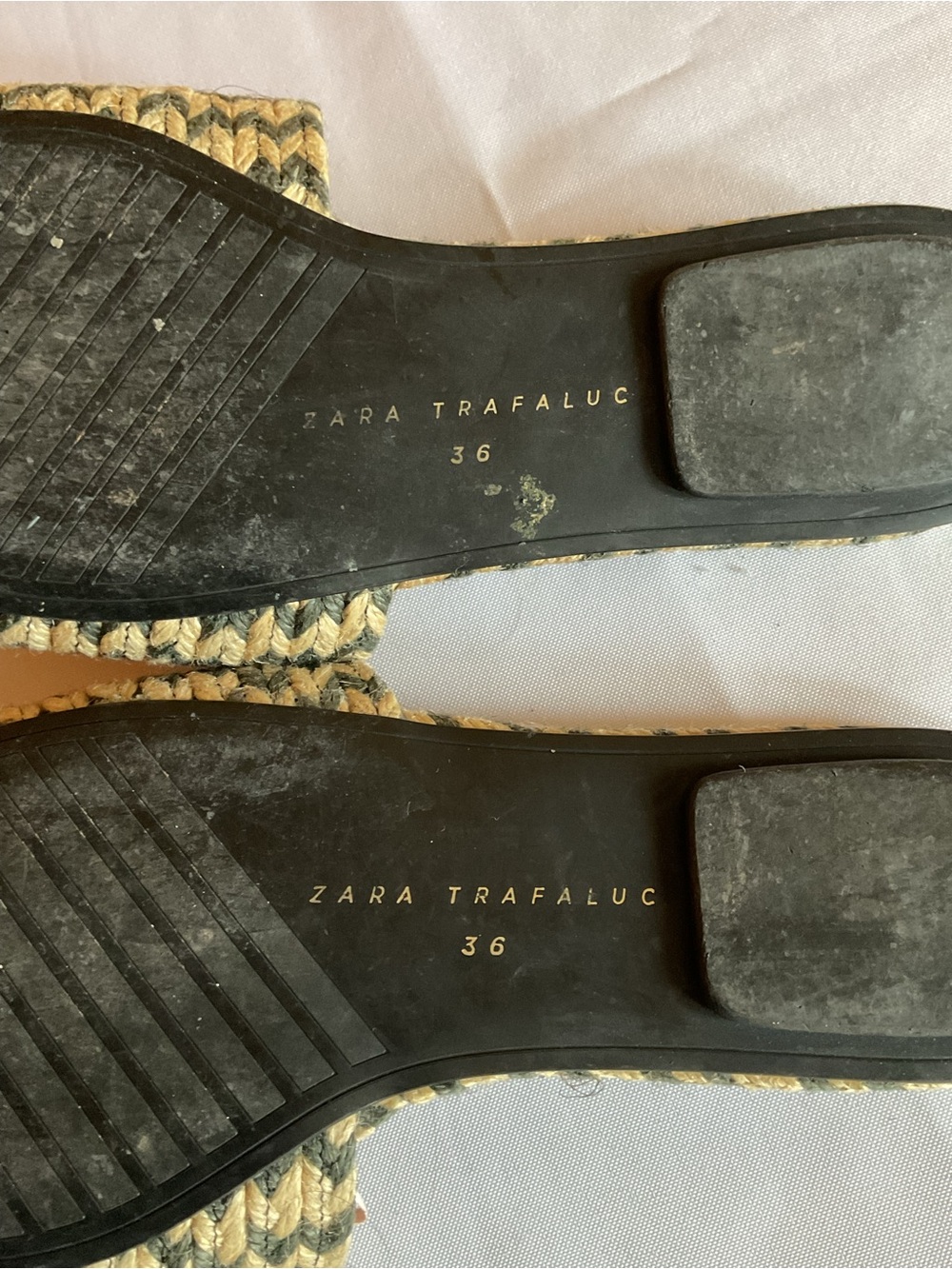 Zara Black and Natural Woven Braided Slide Sandals 6.5 - Picture 7 of 7